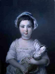 Porträt von Lady Ann Fitzpatrick mit einer Puppe von Francis Cotes