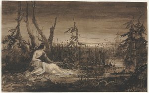 Figuren in einer Landschaft von Francis Danby