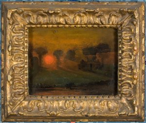 Sonnenuntergang durch Bäume, ca. 1855 von Francis Danby
