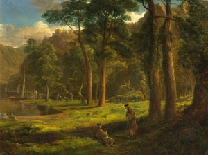 Krieger ruhen in einem Bergtal, ca. 1824