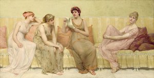 Die Geschichte von Oenone lesen, ca. 1883 von Francis Davis Millet