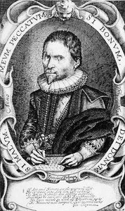 Porträt von George Chapman (ca. 1559-1634) 1620 (Stich) von Francis Delaram