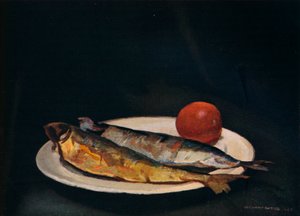 Heringe auf einem Teller, ca. 1910