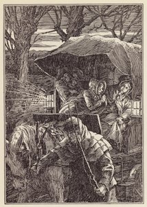 Illustration für Die Grille auf dem Herd von Charles Dickens von Francis Donkin Bedford