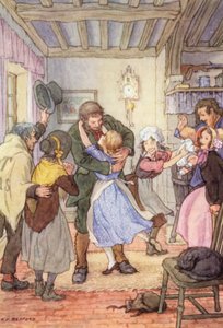 Illustration für Die Grille auf dem Herd von Charles Dickens von Francis Donkin Bedford
