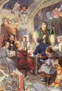 Illustration für Die Grille am Herd von Charles Dickens von Francis Donkin Bedford