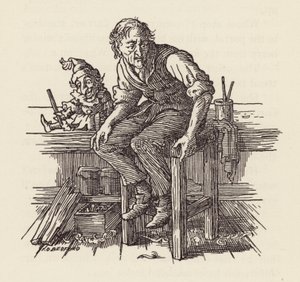 Illustration für Die Grille am Herd von Charles Dickens von Francis Donkin Bedford