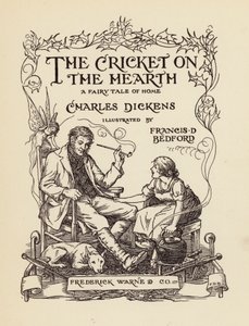 Titelbild-Illustration für Die Grille am Herd von Charles Dickens