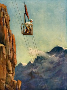 Ingenieure bei der Arbeit an einer Bergseilbahn von Francis E Hiley