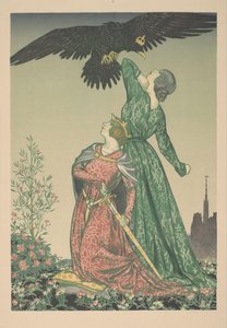 Zwei Frauen, die von einem gekrönten Adler angegriffen werden von Francis Ernest Jackson