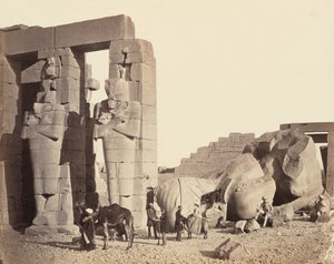 Das Ramasseum von El-Kurneh, Theben, Erste Ansicht, ca. 1857