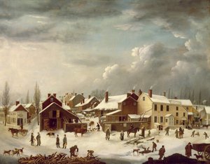 Winterszene in Brooklyn, ca. 1817-20 von Francis Guy