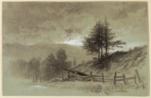 Feld mit Zaun von Francis Hopkinson Smith