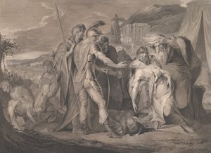 König Lear weint über den Körper von Cordelia, Shakespeare, König Lear, Akt 5, Szene... von Francis Legat