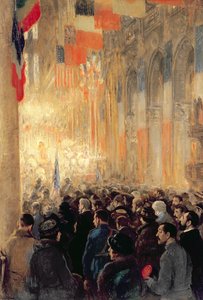 Gottesdienst in Notre Dame, Dank für den Sieg nach dem Großen Internationalen Krieg von Francis Luis Mora