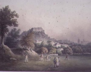Edinburgh von den Bruntsfield Golf Links, spätes 18. oder frühes 19. Jahrhundert von Francis Nicholson