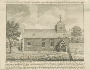 Abschiedskirche: Radierung, undatiert [1740] von Francis Perry