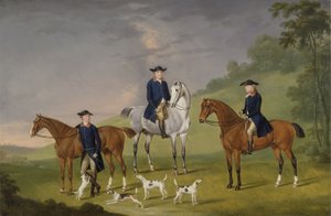 John Corbet, Sir Robert Leighton und John Kynaston mit ihren Pferden und Hunden von Francis Sartorius