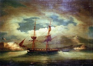 Das französische Schiff „Le Curieux“ in Martinique, 3. Februar von Francis Sartorius