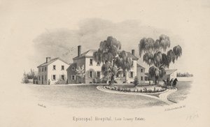 Episcopal Hospital, Lithographie von P.S. Duval und Sohn, 1856 von Francis Schell