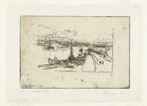 Die Amstel vom Amstelhotel aus von Francis Seymour Haden (Sir) (signed by artist)