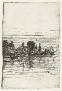 Dorf am Wasser von Francis Seymour Haden (Sir) (signed by artist)