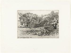 Landschaft mit einer Herde Tiere