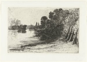 Ufer der Themse bei Brentford von Francis Seymour Haden (Sir) (signed by artist)