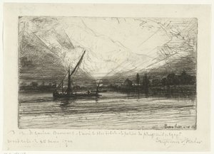 Sonnenuntergang an der Themse von Francis Seymour Haden (Sir) (signed by artist)