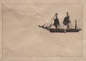Bark wird überholt, 1865 von Francis Seymour Haden