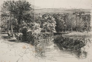 Dundrum River und die zwei Esel, 1863