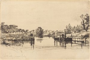 Eagham Schleuse von Francis Seymour Haden
