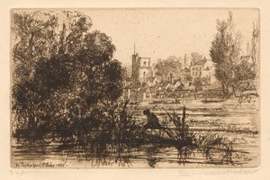 Hamertons Portfolio III: Twickenham Church, 1865-72 veröffentlicht 1872 von Francis Seymour Haden