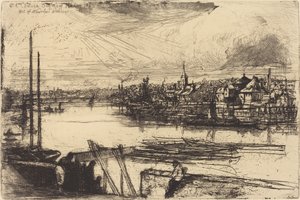 Altes Chelsea, aus Whistlers Fenster (Battersea Reach) von Francis Seymour Haden