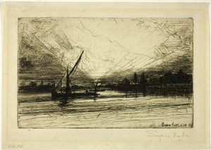 Sonnenuntergang an der Themse von Francis Seymour Haden