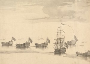 Schiffe auf ruhiger See von Francis Swaine