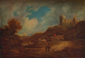 Ein Schloss, mit Wagen und Pferden, ca. 1886, 1938 von Francis Towne
