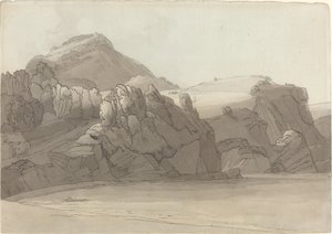 Eine felsige Küste bei Coombmartin, Devon (Combe Martin Bay) von Francis Towne
