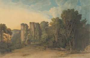 Berry Pomeroy Castle im County Devon, 1775-1805 von Francis Towne