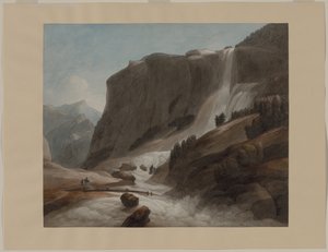 Wasserfall zwischen Chiavenna und dem Splügenpass von Francis Towne