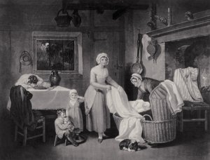 Rustikale Stunden: Nacht, graviert von H. Gillbank von Francis Wheatley