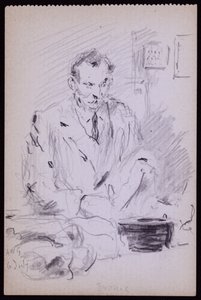 Porträt von Gilbert? Bayes, ca. 1928 (Bleistift auf Papier)