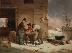 Vorbereitung auf Weihnachten, Truthähne rupfen, 1851