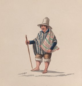 Ein peruanischer Mann, aus einer Gruppe von Zeichnungen, die peruanische Trachten darstellen, ca. 1848