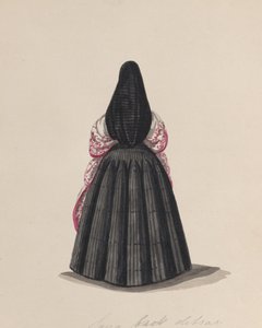Eine Frau, die die Saya von hinten betrachtet, aus einer Gruppe von Zeichnungen, ca. 1848