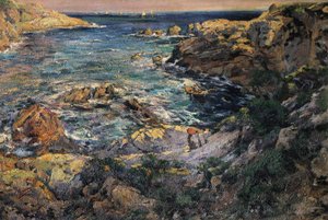 Ansicht der Küste von Aiguablava in Spanien. Gemälde von Francesc Gimeno i Arasa (1858-1927) Ende 19. Anfang 20. Jahrhundert, Barcelona. Museu Nacional d