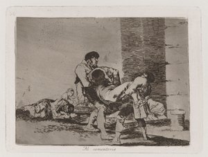 Zum Friedhof (Al cementerio), Platte 56 aus Los desastres de la guerra (Die Schrecken des Krieges) von Francisco de Goya