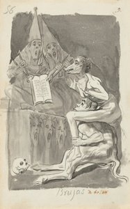 Hexen beim Fliegenvorbereiten (verso) von Francisco de Goya