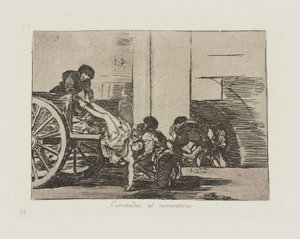 Karren zum Friedhof, Platte 64 aus der Serie Die Schrecken des Krieges von Francisco de Goya