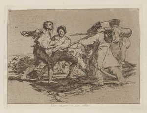 Mit Recht oder Unrecht, Platte 2 aus der Serie Die Schrecken des Krieges von Francisco de Goya